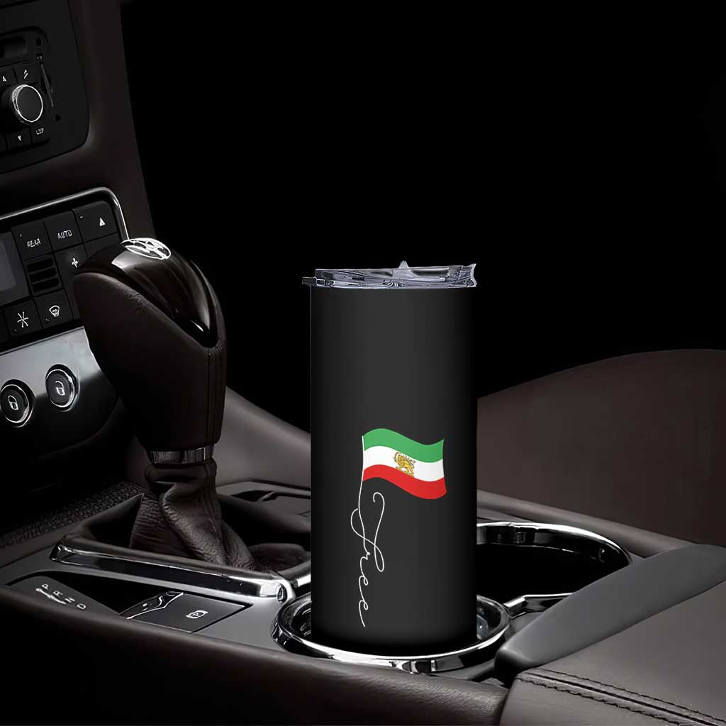 Free Iran Skinny Tumbler Patriotic Iranian Lion and Sun Flag