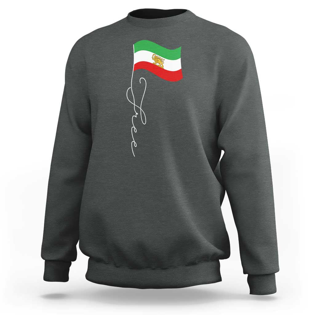 Free Iran Sweatshirt Patriotic Iranian Lion and Sun Flag