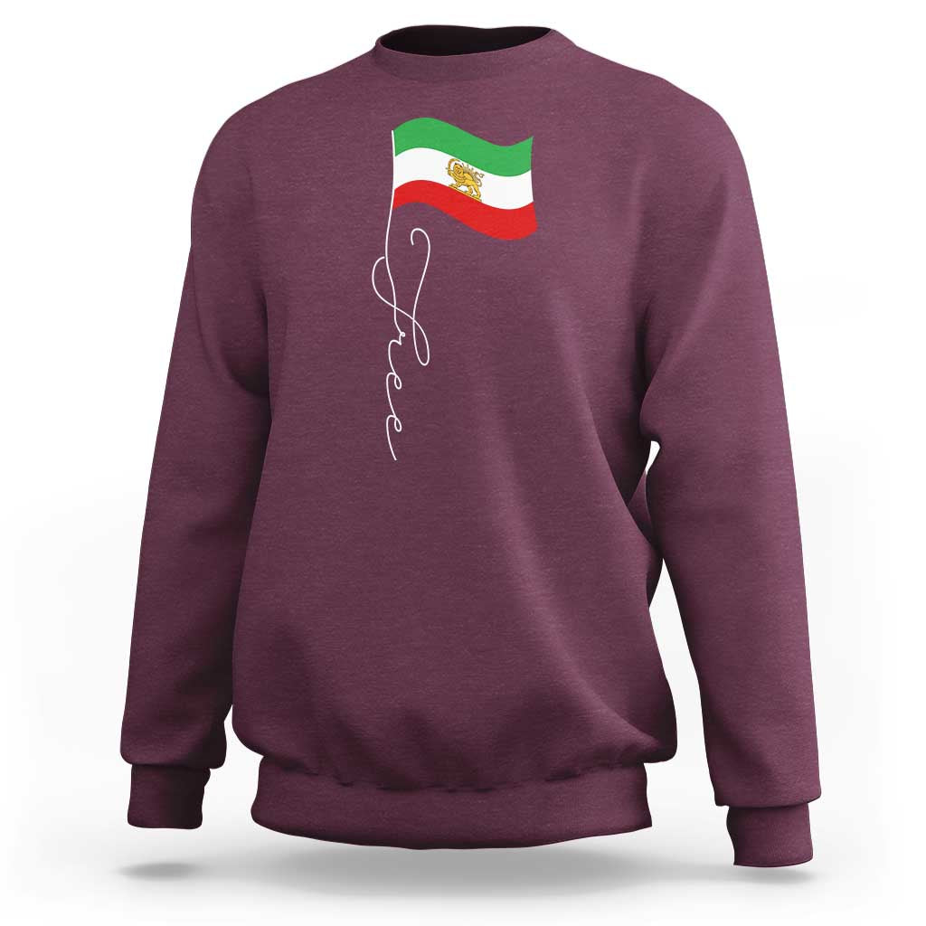 Free Iran Sweatshirt Patriotic Iranian Lion and Sun Flag
