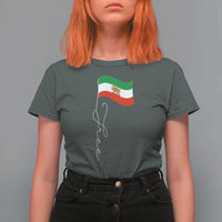 Free Iran T Shirt For Women Patriotic Iranian Lion and Sun Flag
