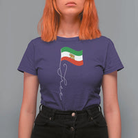 Free Iran T Shirt For Women Patriotic Iranian Lion and Sun Flag