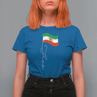 Free Iran T Shirt For Women Patriotic Iranian Lion and Sun Flag