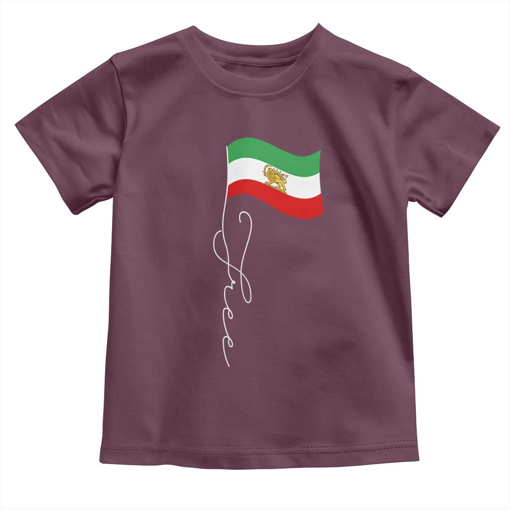 Free Iran Toddler T Shirt Patriotic Iranian Lion and Sun Flag