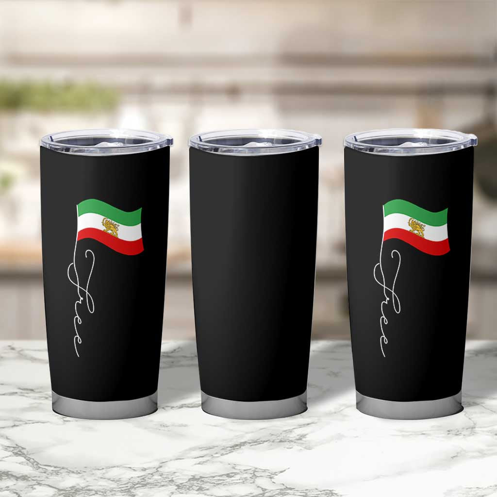 Free Iran Tumbler Cup Patriotic Iranian Lion and Sun Flag