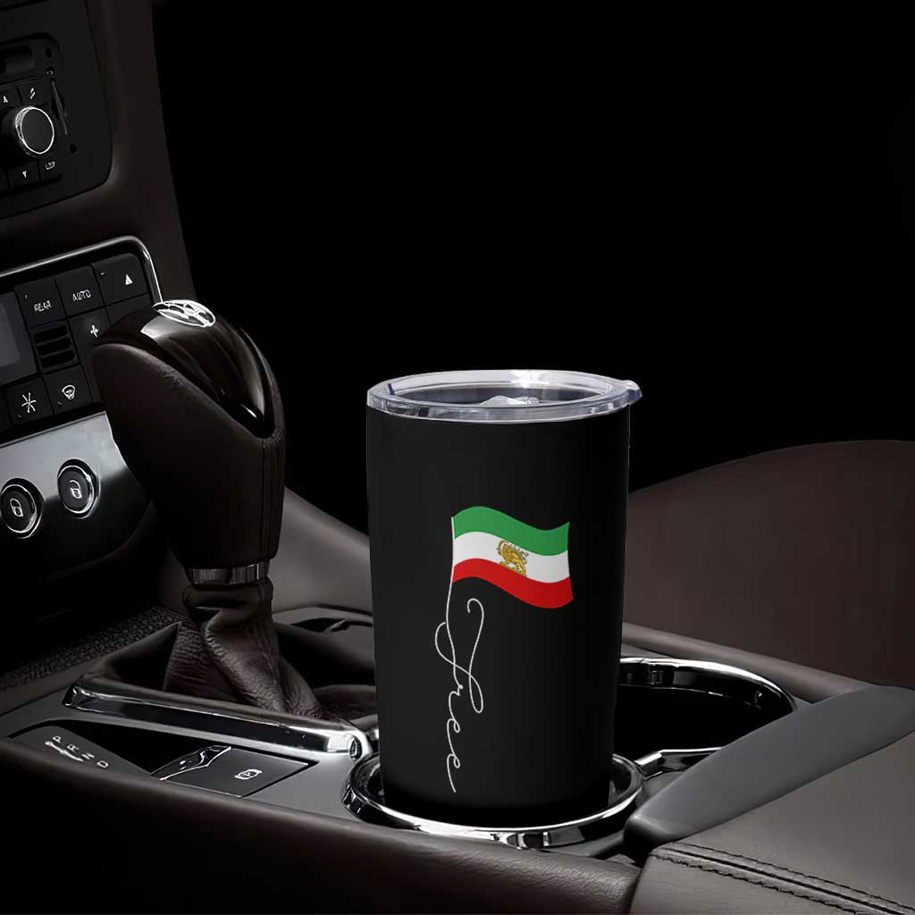 Free Iran Tumbler Cup Patriotic Iranian Lion and Sun Flag