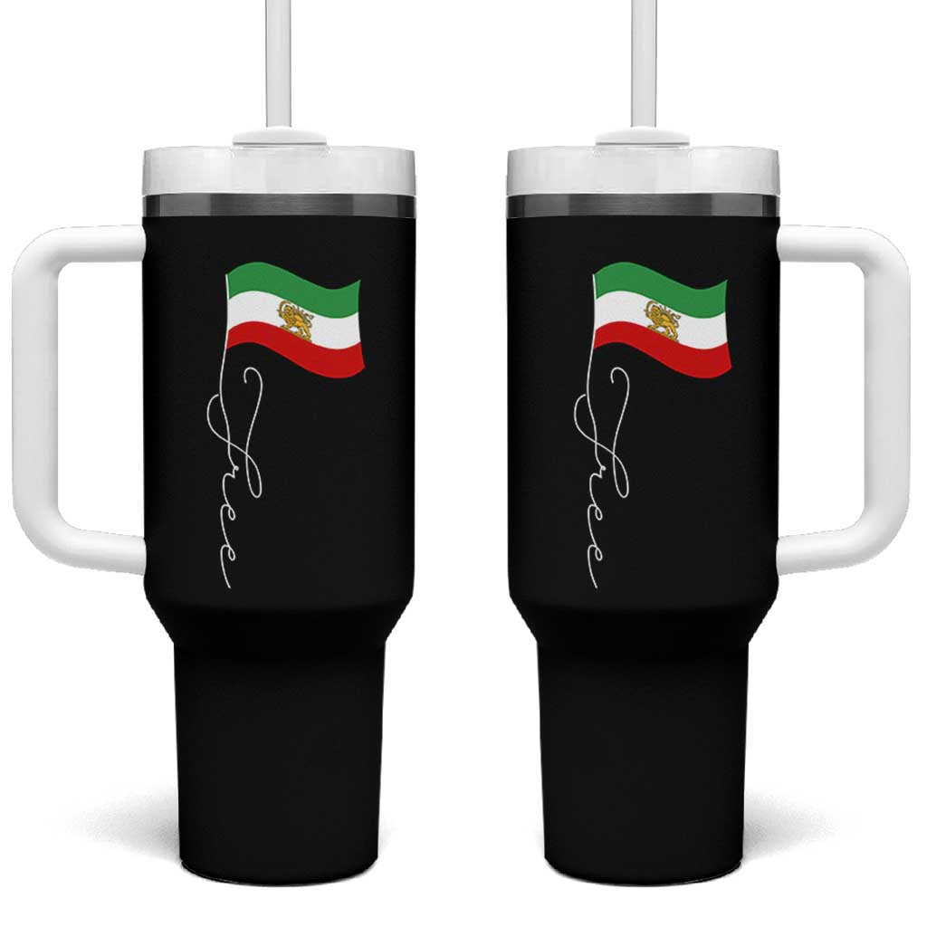 Free Iran Tumbler With Handle Patriotic Iranian Lion and Sun Flag