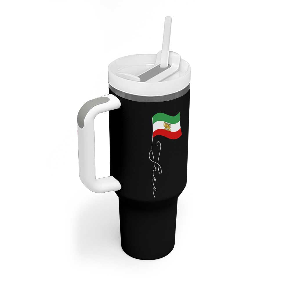 Free Iran Tumbler With Handle Patriotic Iranian Lion and Sun Flag