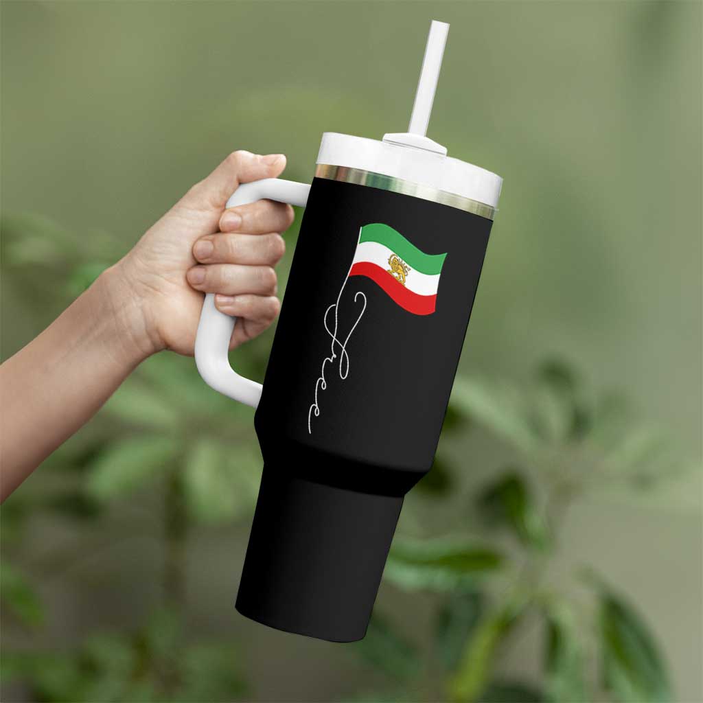 Free Iran Tumbler With Handle Patriotic Iranian Lion and Sun Flag