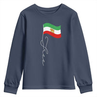 Free Iran Youth Sweatshirt Patriotic Iranian Lion and Sun Flag