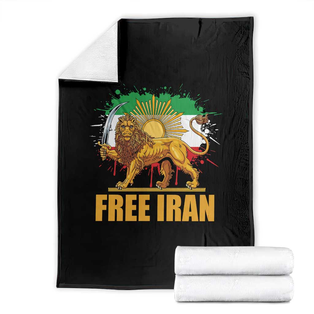 Free Iran Throw Blanket Iran Flag Lion And Sun Persian Pride Iranian Protests