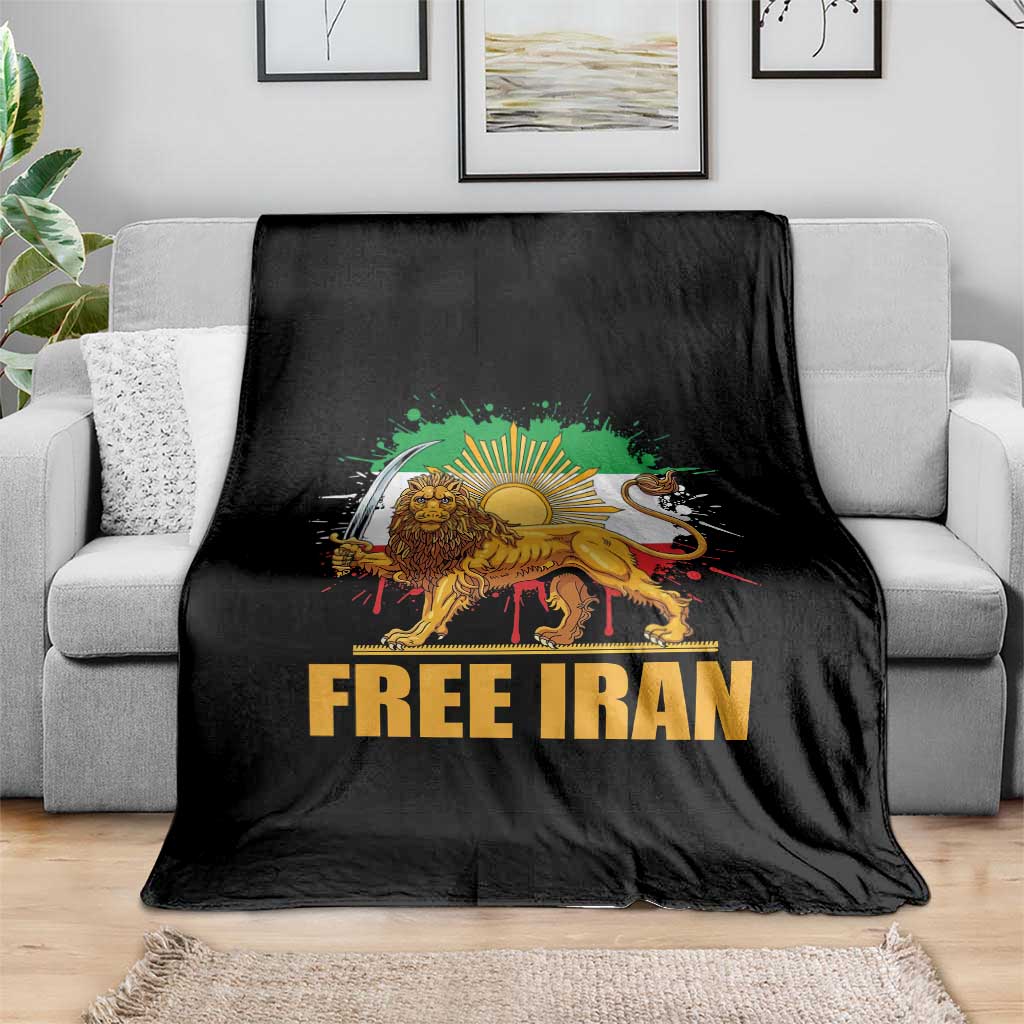 Free Iran Throw Blanket Iran Flag Lion And Sun Persian Pride Iranian Protests