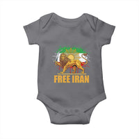 Free Iran Baby Onesie Iran Flag Lion And Sun Persian Pride Iranian Protests