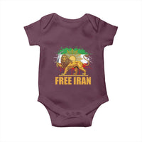 Free Iran Baby Onesie Iran Flag Lion And Sun Persian Pride Iranian Protests