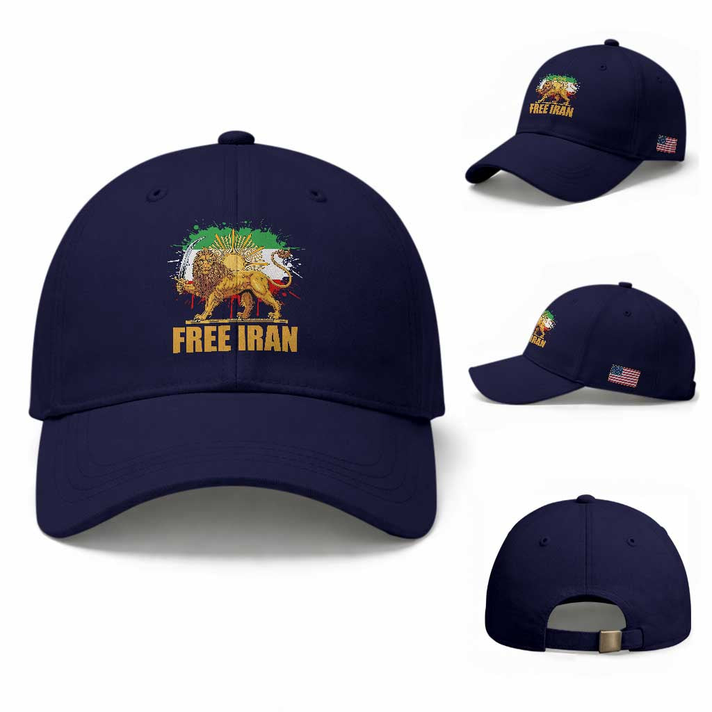 Free Iran Baseball Cap Iran Flag Lion And Sun Persian Pride Iranian Protests