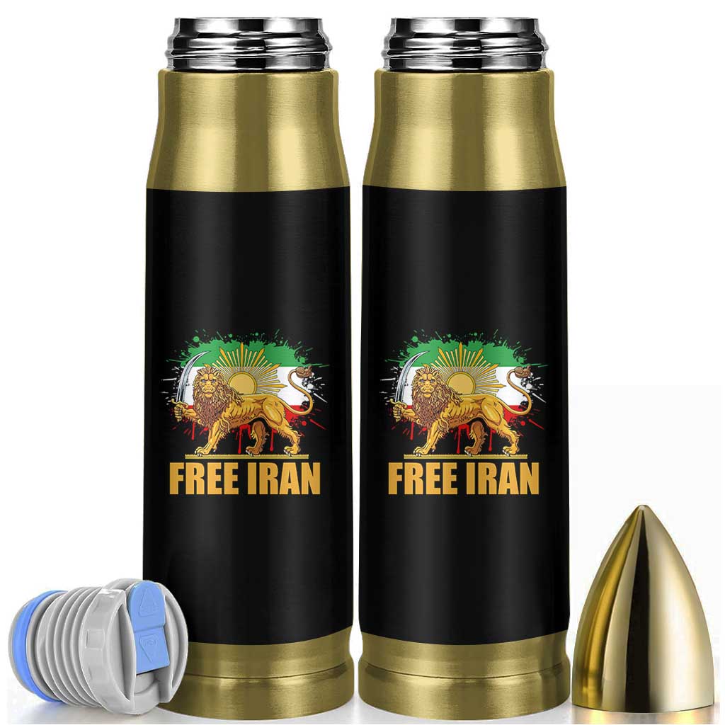 Free Iran Bullet Tumbler Iran Flag Lion And Sun Persian Pride Iranian Protests