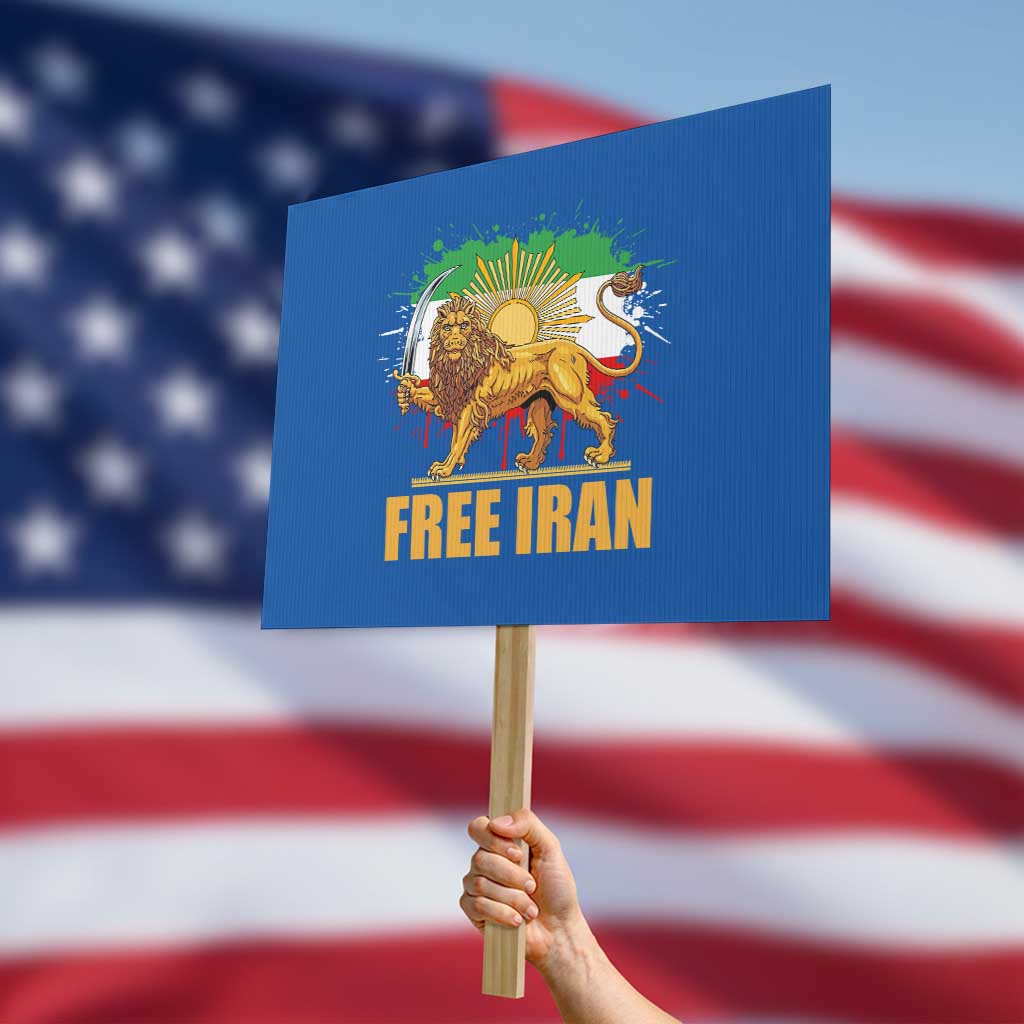 Free Iran Protest Sign Iran Flag Lion And Sun Persian Pride Iranian Protests