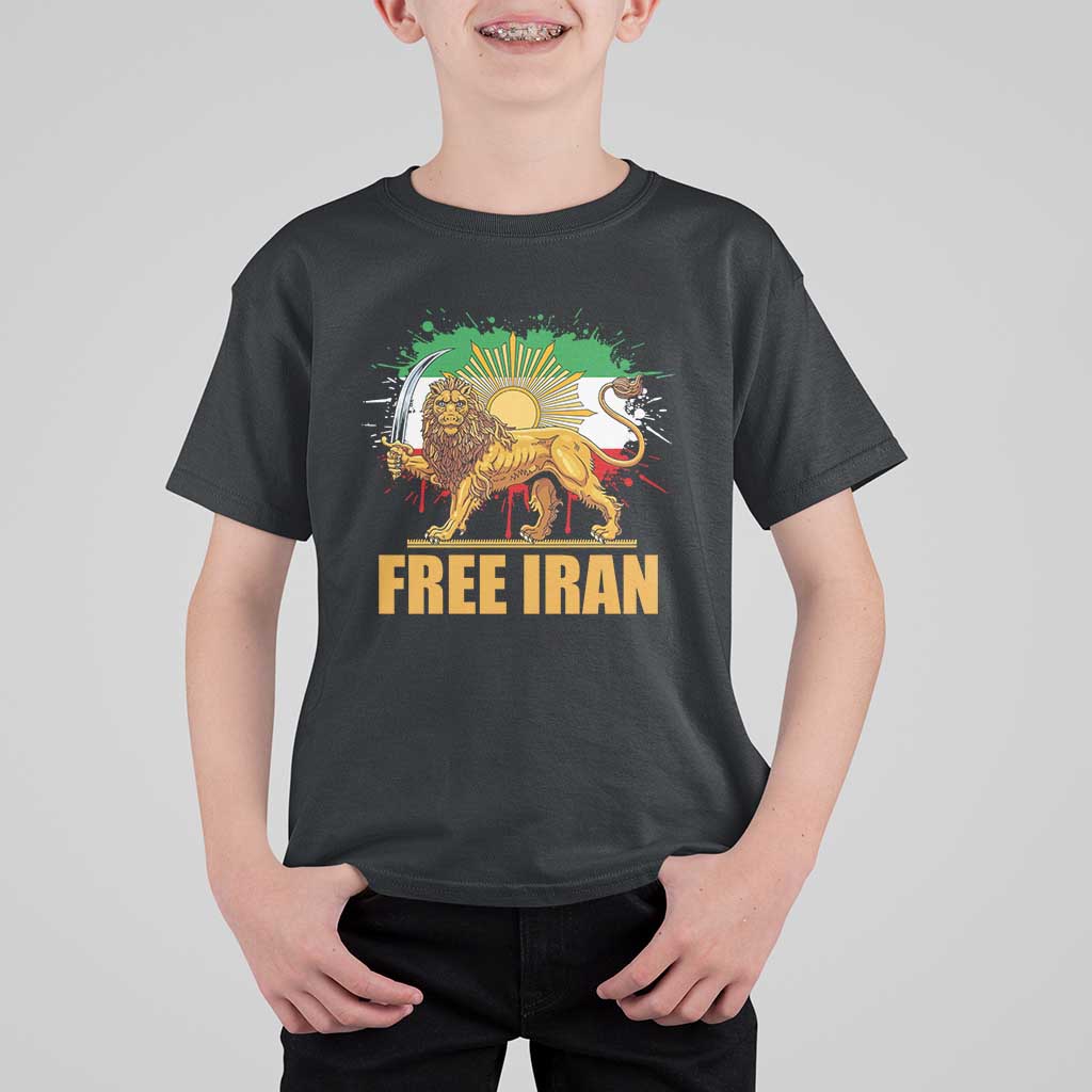 Free Iran T Shirt For Kid Iran Flag Lion And Sun Persian Pride Iranian Protests