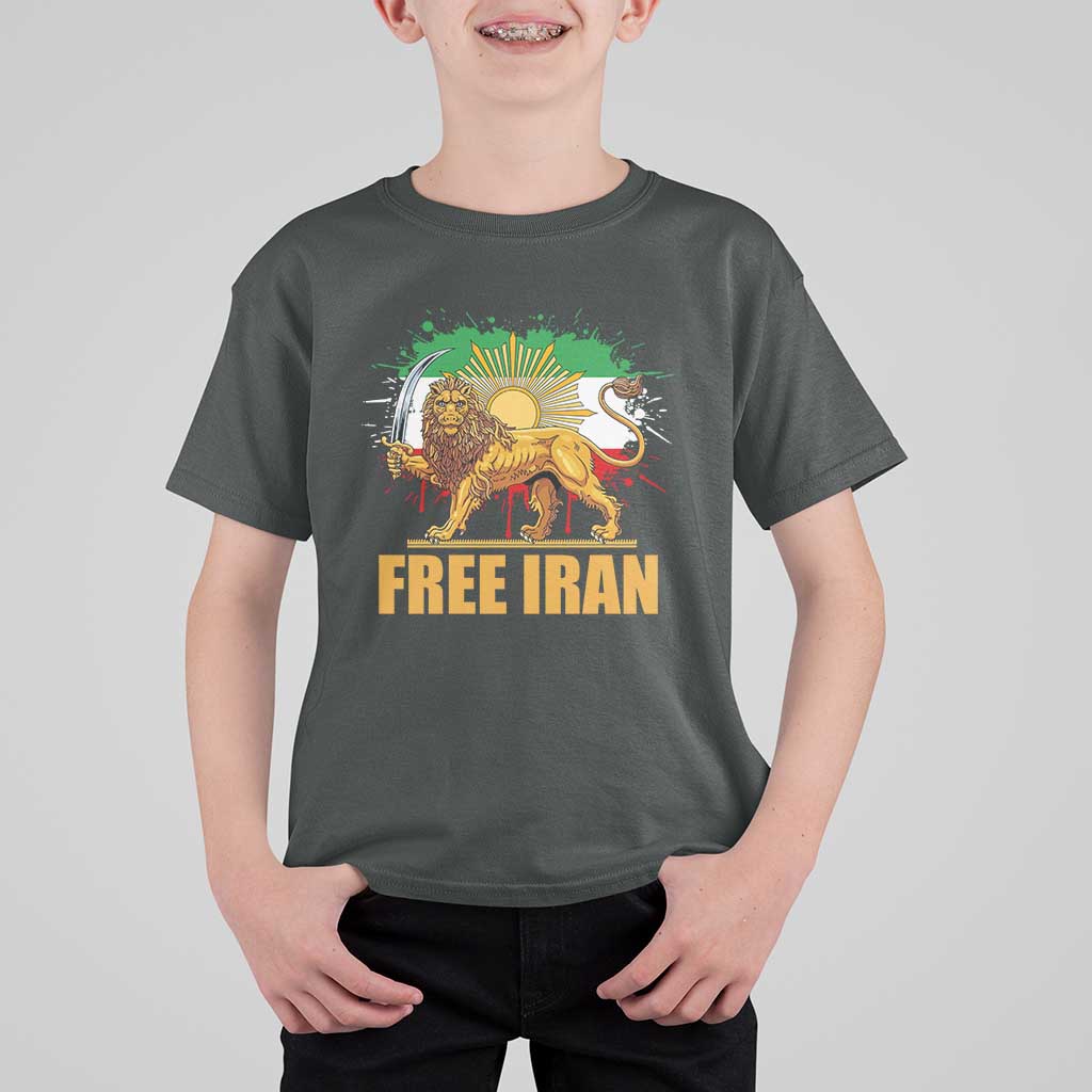 Free Iran T Shirt For Kid Iran Flag Lion And Sun Persian Pride Iranian Protests