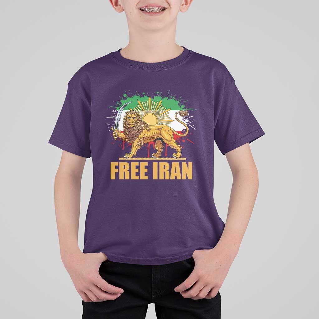 Free Iran T Shirt For Kid Iran Flag Lion And Sun Persian Pride Iranian Protests