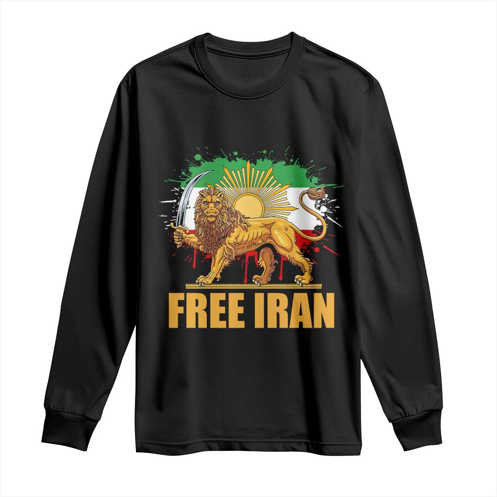 Free Iran Long Sleeve Shirt Iran Flag Lion And Sun Persian Pride Iranian Protests