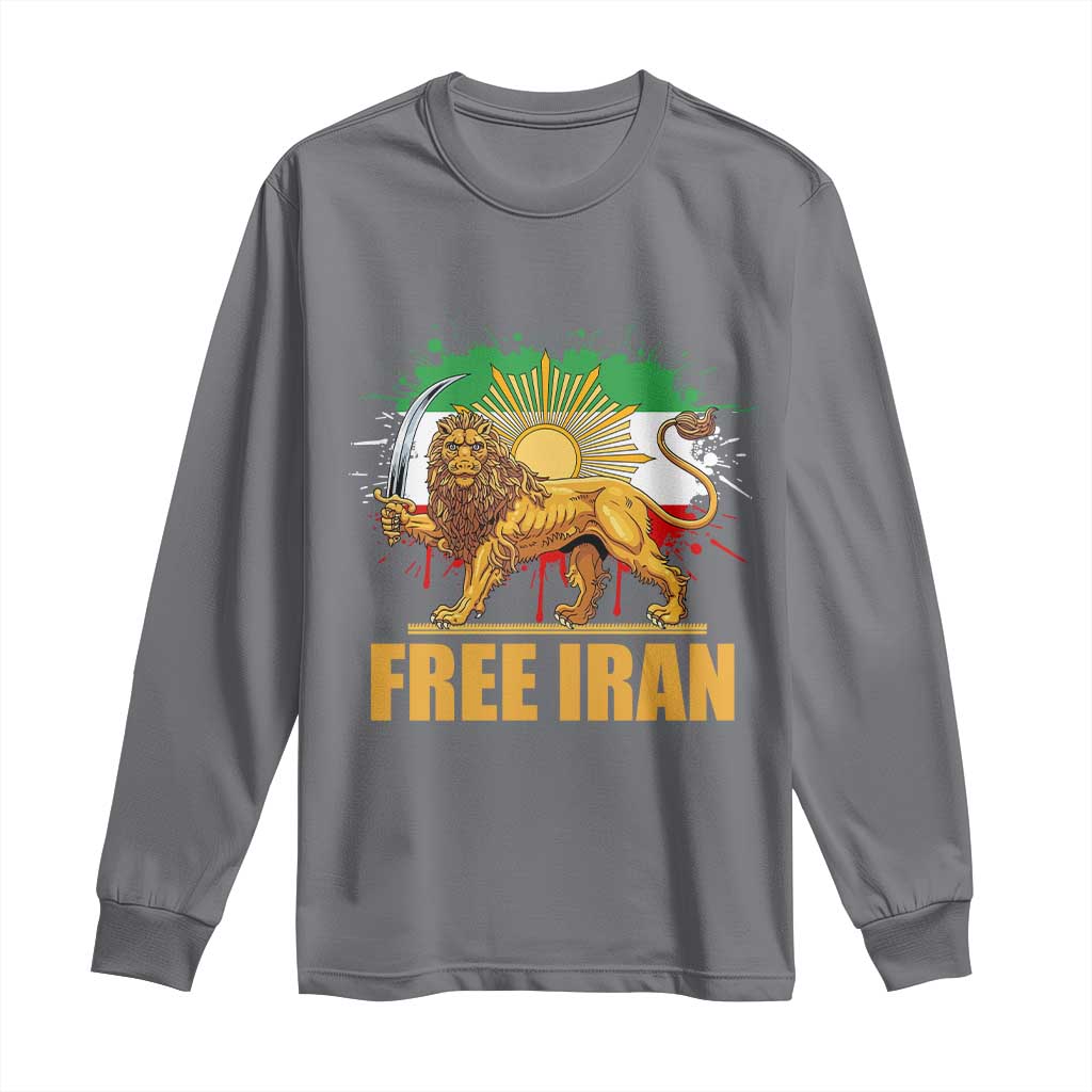 Free Iran Long Sleeve Shirt Iran Flag Lion And Sun Persian Pride Iranian Protests
