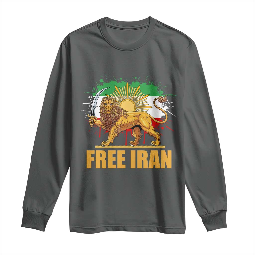 Free Iran Long Sleeve Shirt Iran Flag Lion And Sun Persian Pride Iranian Protests