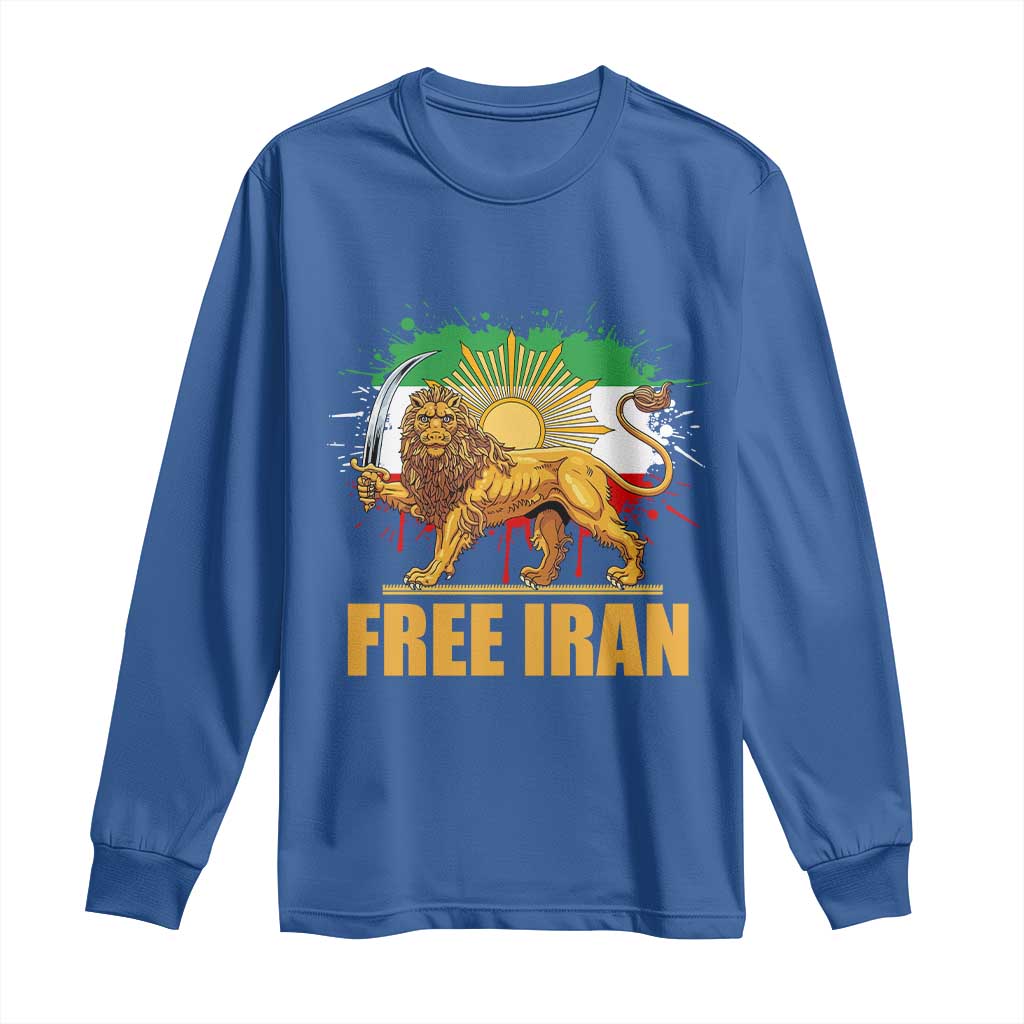 Free Iran Long Sleeve Shirt Iran Flag Lion And Sun Persian Pride Iranian Protests