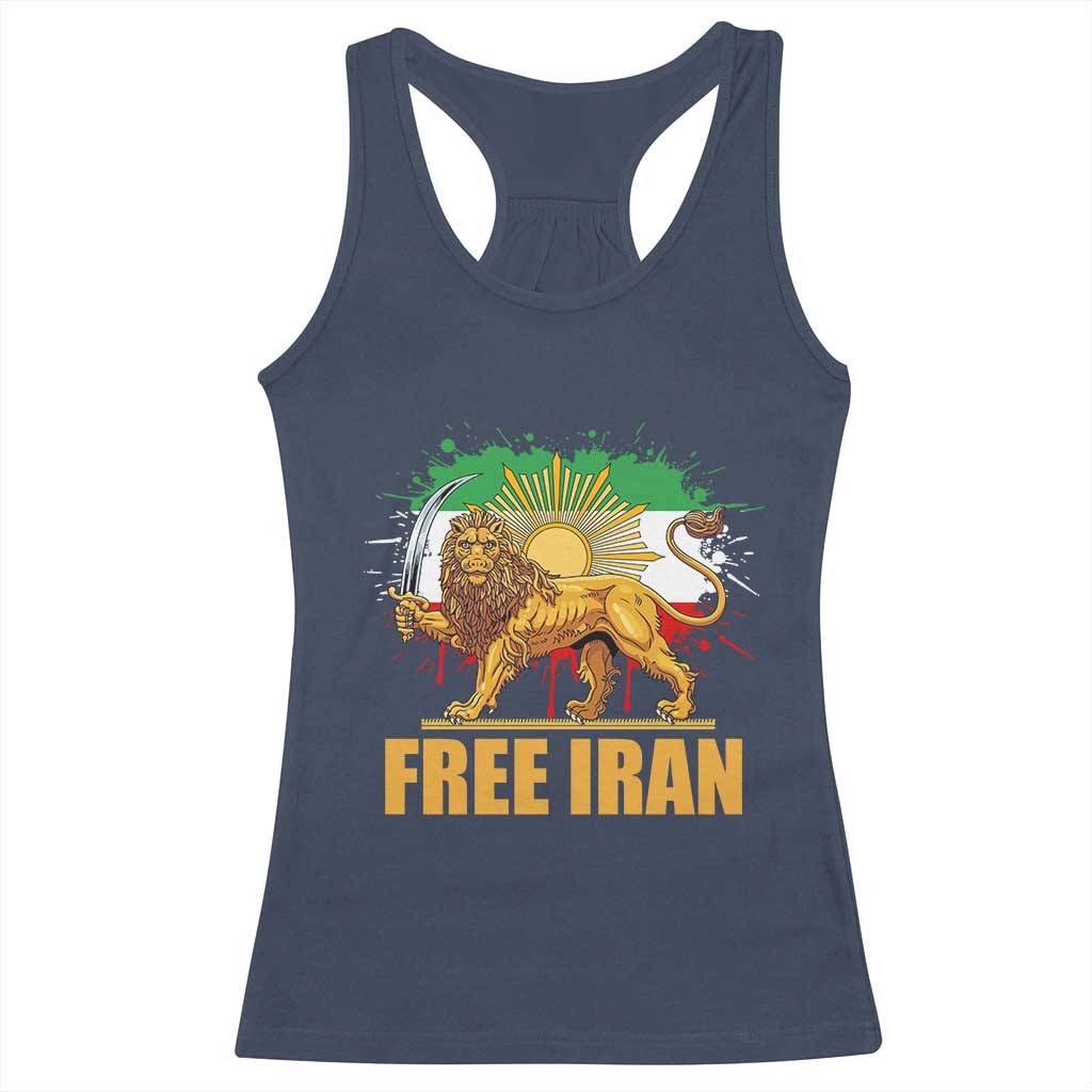 Free Iran Racerback Tank Top Iran Flag Lion And Sun Persian Pride Iranian Protests