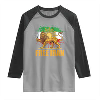 Free Iran Raglan Shirt Iran Flag Lion And Sun Persian Pride Iranian Protests