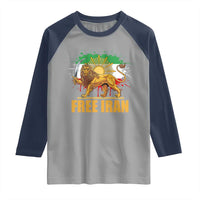 Free Iran Raglan Shirt Iran Flag Lion And Sun Persian Pride Iranian Protests