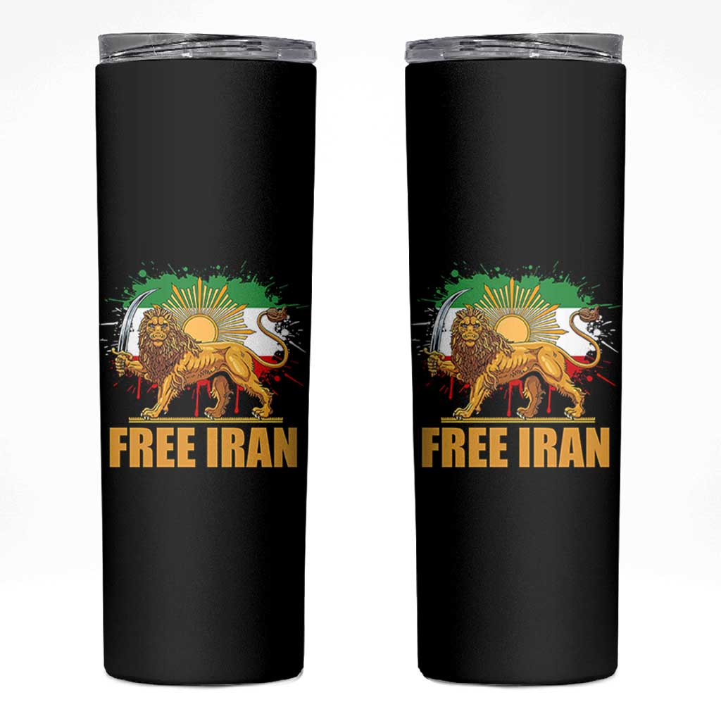 Free Iran Skinny Tumbler Iran Flag Lion And Sun Persian Pride Iranian Protests