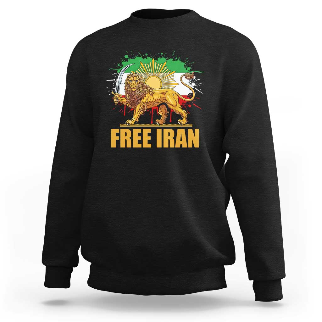 Free Iran Sweatshirt Iran Flag Lion And Sun Persian Pride Iranian Protests