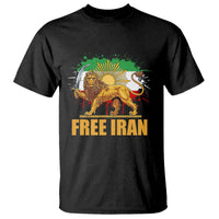 Free Iran T Shirt Iran Flag Lion And Sun Persian Pride Iranian Protests