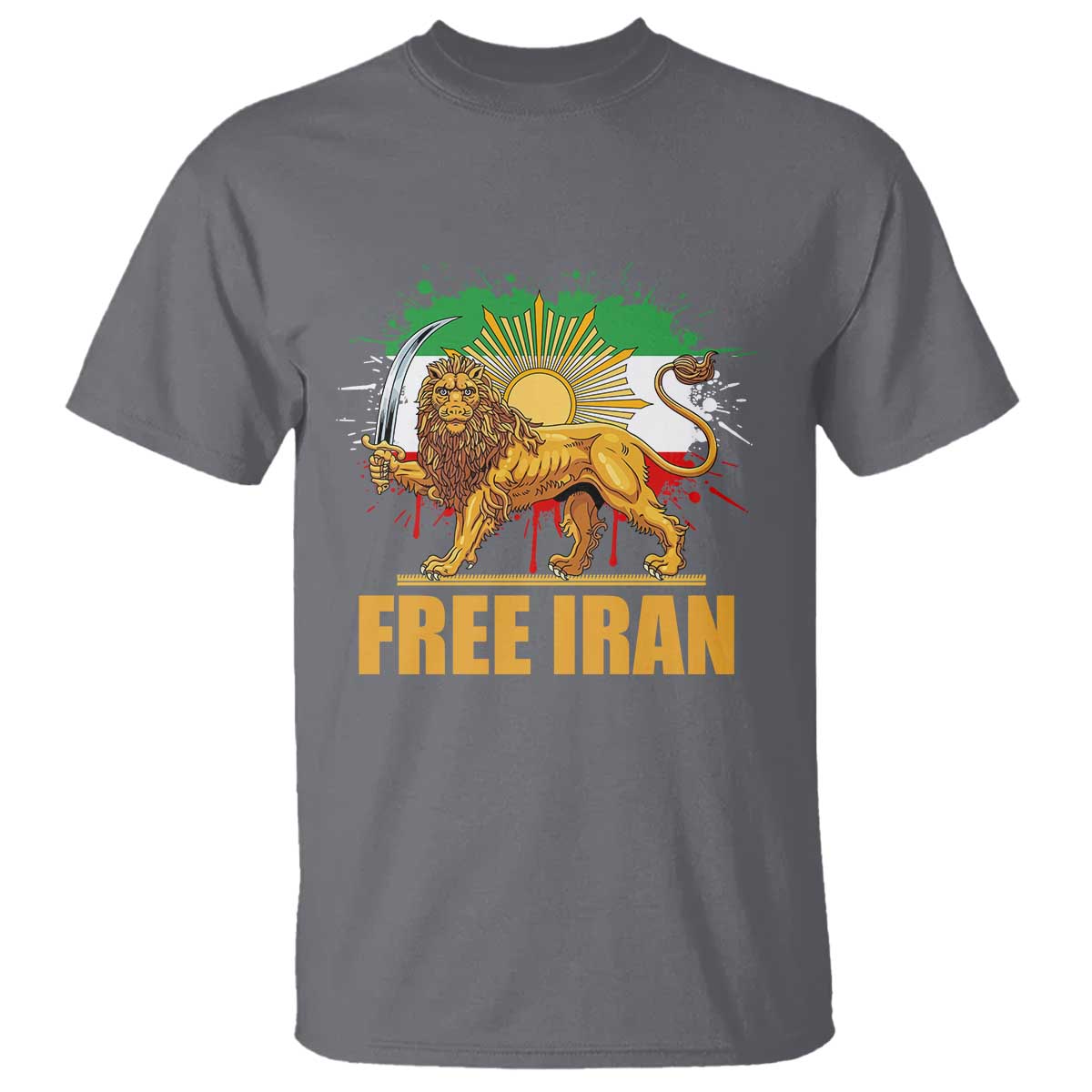 Free Iran T Shirt Iran Flag Lion And Sun Persian Pride Iranian Protests
