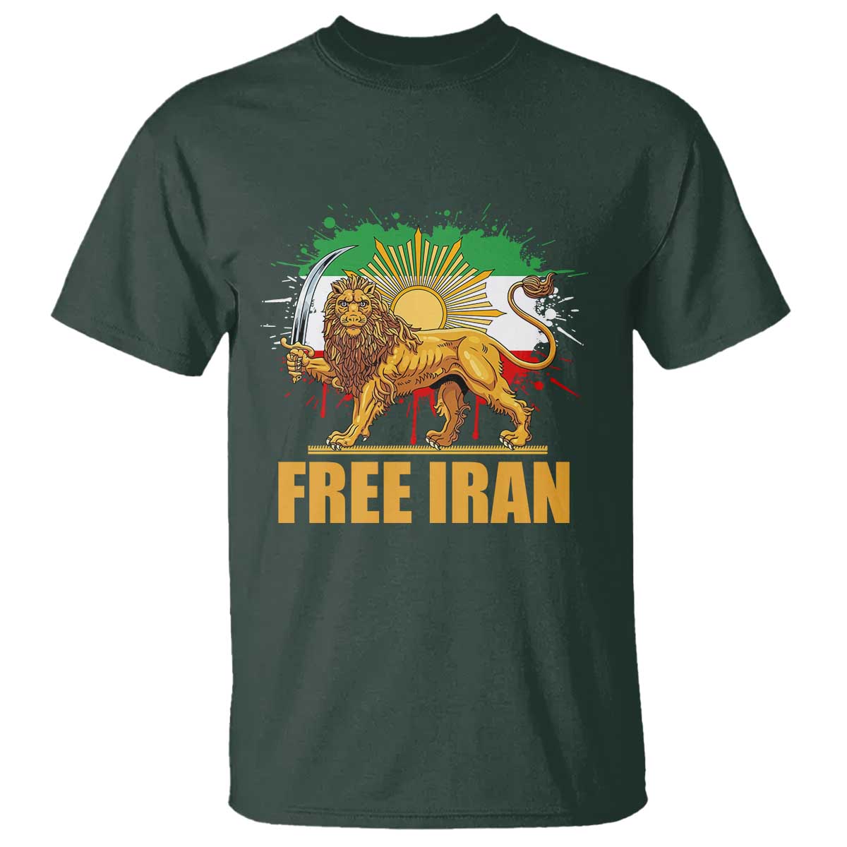 Free Iran T Shirt Iran Flag Lion And Sun Persian Pride Iranian Protests