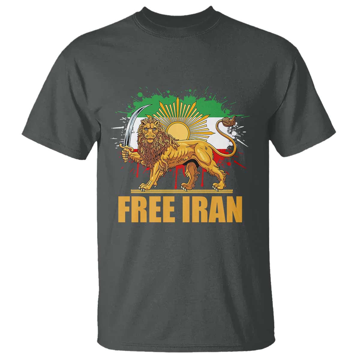 Free Iran T Shirt Iran Flag Lion And Sun Persian Pride Iranian Protests