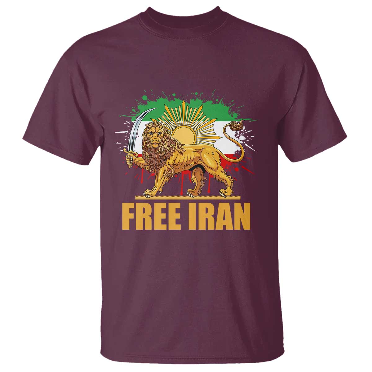 Free Iran T Shirt Iran Flag Lion And Sun Persian Pride Iranian Protests