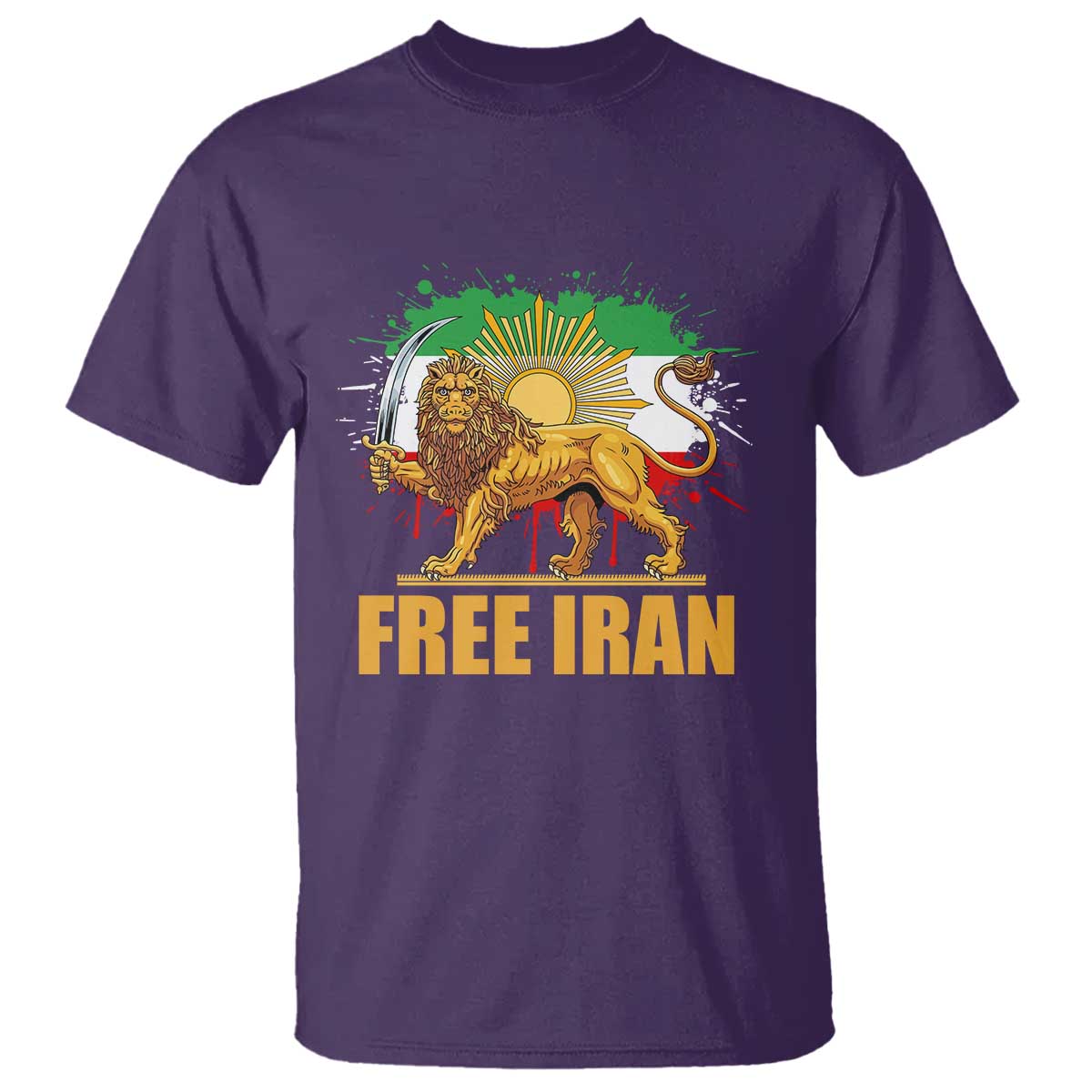 Free Iran T Shirt Iran Flag Lion And Sun Persian Pride Iranian Protests