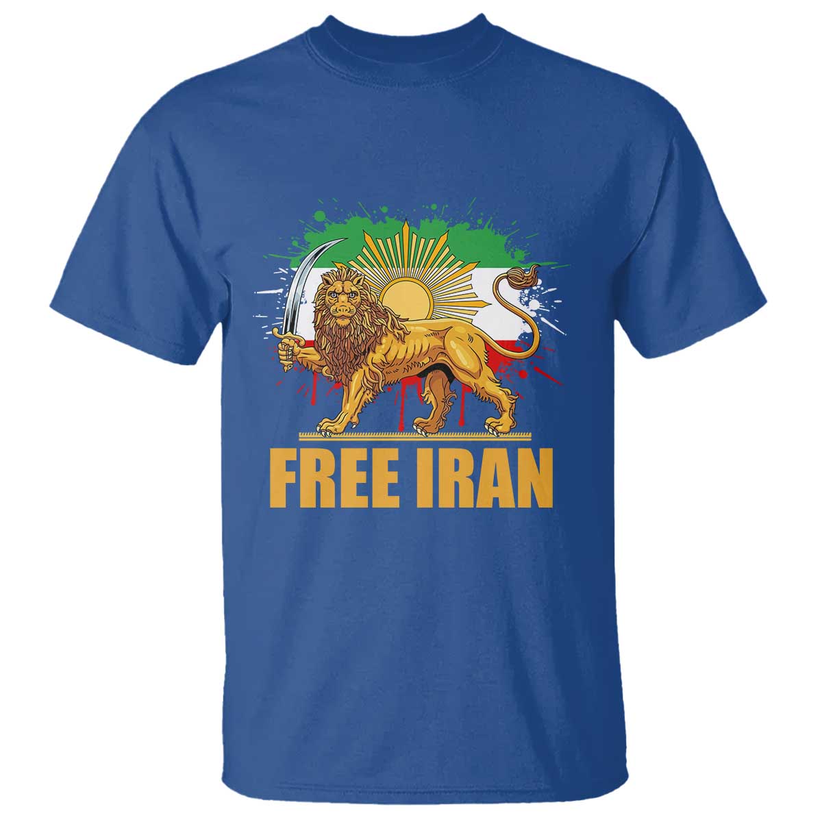 Free Iran T Shirt Iran Flag Lion And Sun Persian Pride Iranian Protests