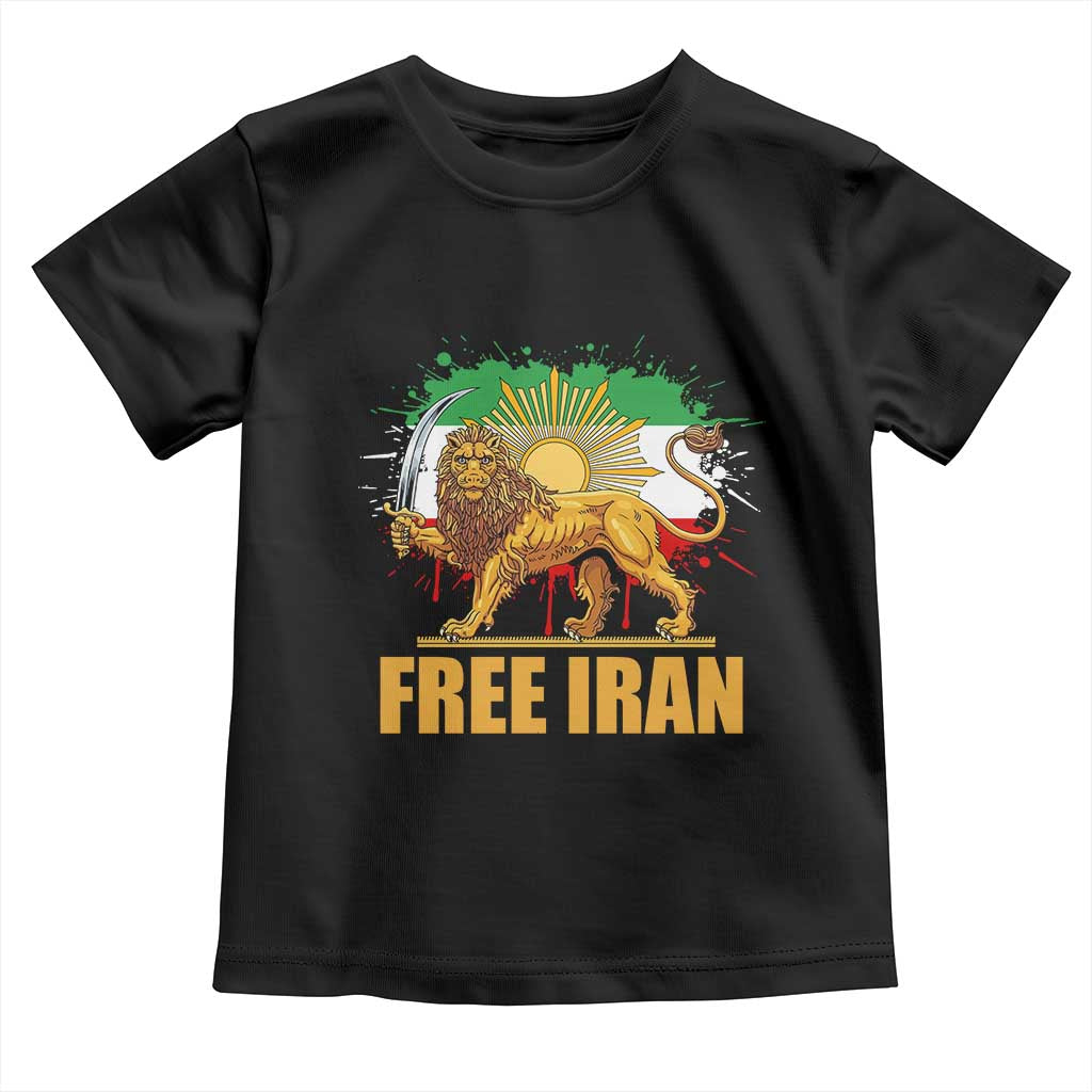 Free Iran Toddler T Shirt Iran Flag Lion And Sun Persian Pride Iranian Protests