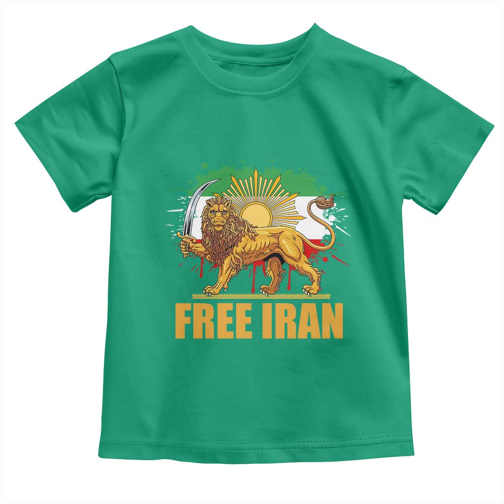 Free Iran Toddler T Shirt Iran Flag Lion And Sun Persian Pride Iranian Protests