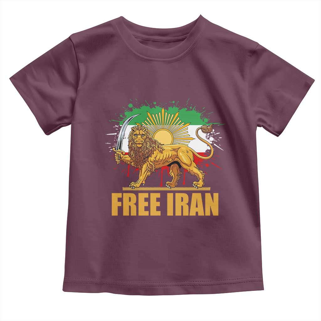 Free Iran Toddler T Shirt Iran Flag Lion And Sun Persian Pride Iranian Protests