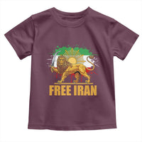 Free Iran Toddler T Shirt Iran Flag Lion And Sun Persian Pride Iranian Protests
