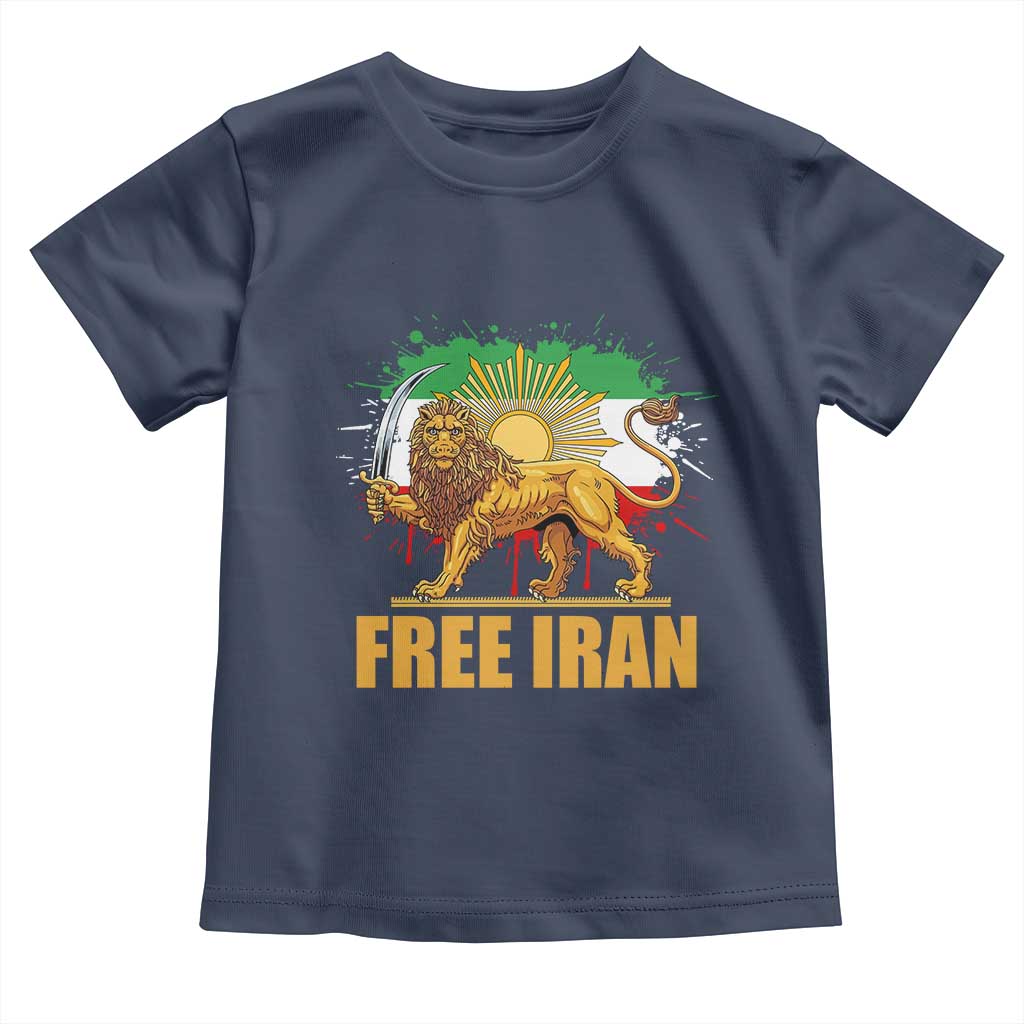 Free Iran Toddler T Shirt Iran Flag Lion And Sun Persian Pride Iranian Protests