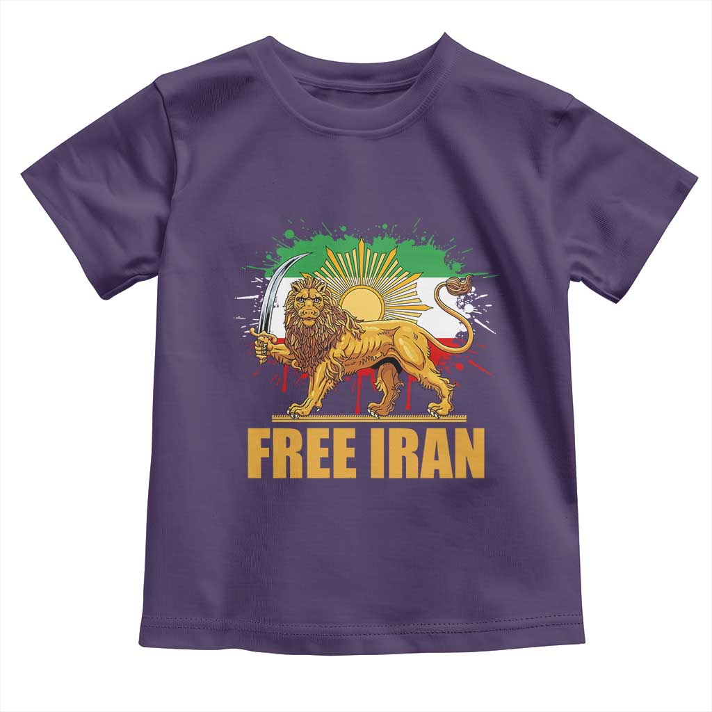 Free Iran Toddler T Shirt Iran Flag Lion And Sun Persian Pride Iranian Protests