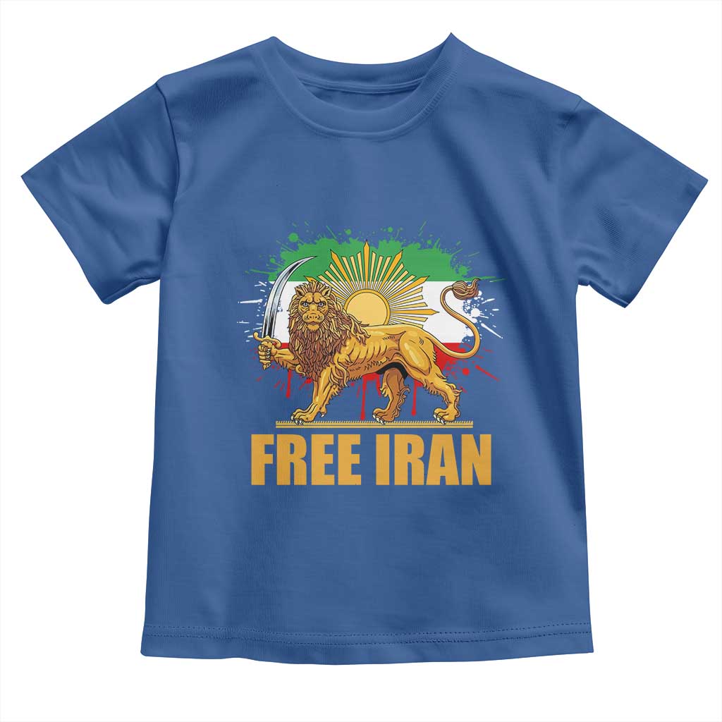Free Iran Toddler T Shirt Iran Flag Lion And Sun Persian Pride Iranian Protests
