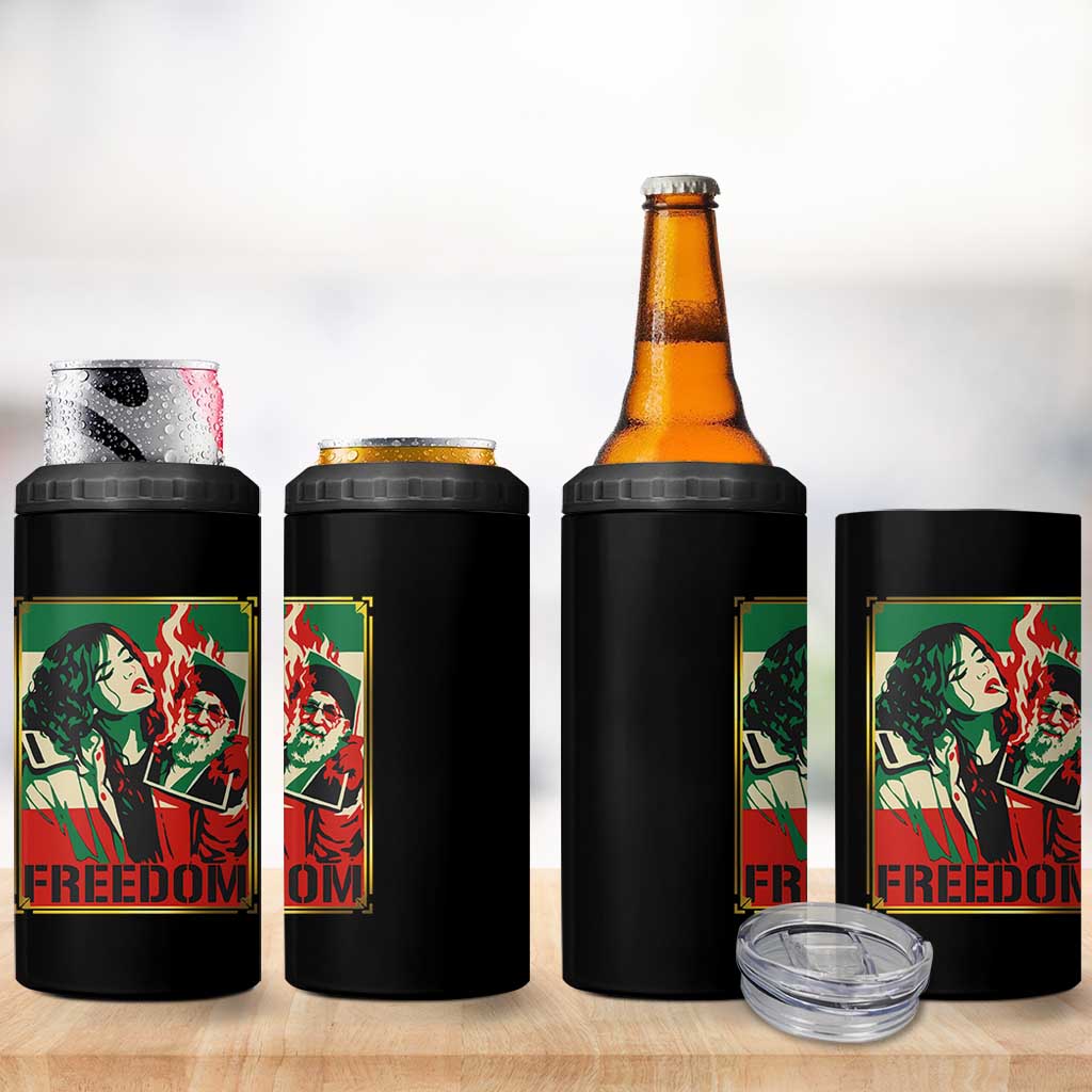 Free Iran Protest 4 in 1 Can Cooler Tumbler Support Women Life Freedom Statement