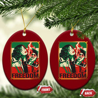 Free Iran Protest Ceramic Ornament Support Women Life Freedom Statement
