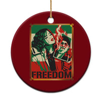 Free Iran Protest Ceramic Ornament Support Women Life Freedom Statement