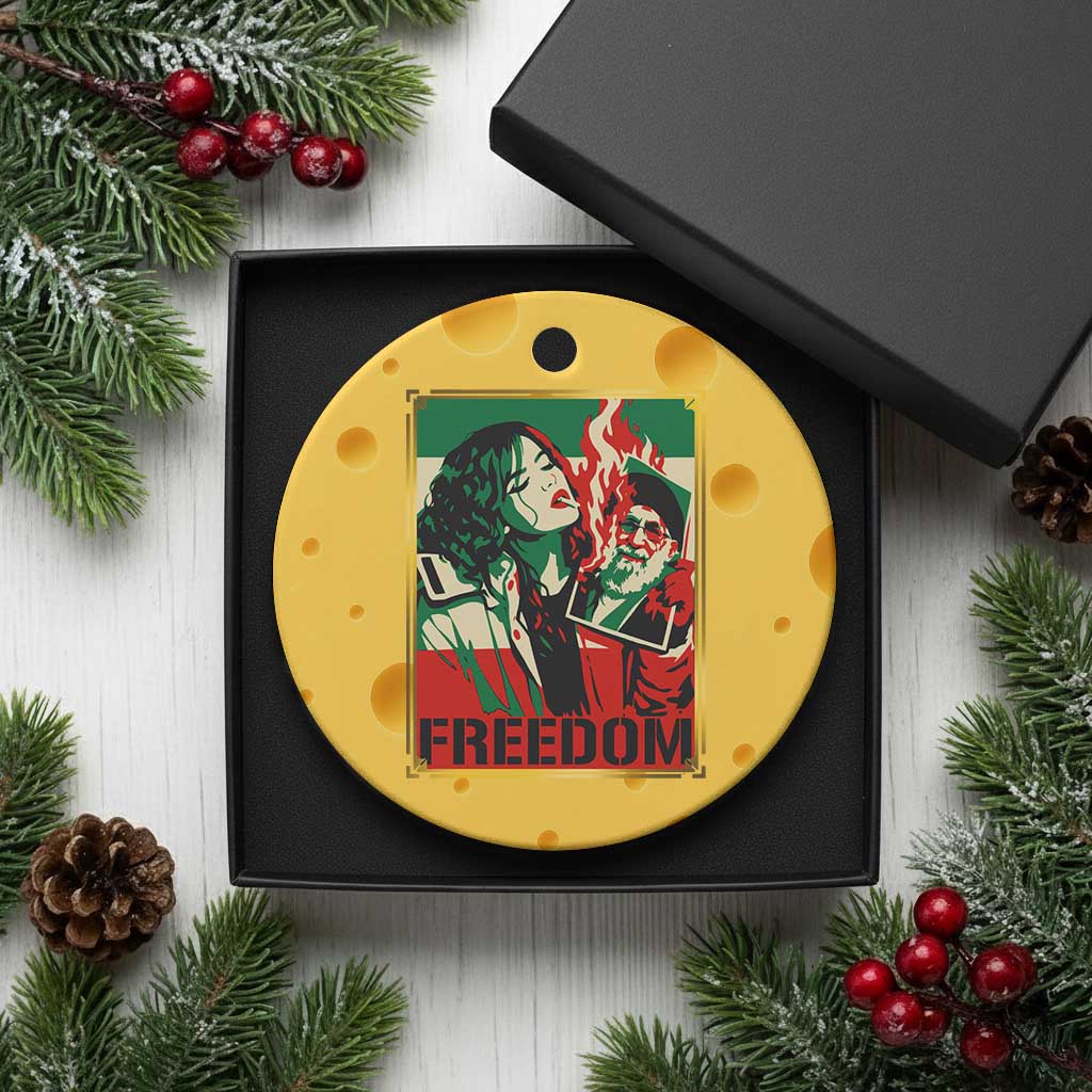 Free Iran Protest Ceramic Ornament Support Women Life Freedom Statement